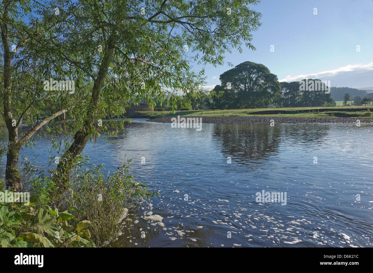 The River Eden near Lazonby, Eden Valley, Cumbria, England, United