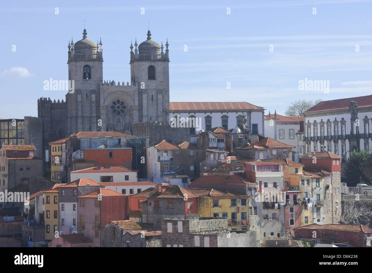 The Cathedral (Terreiro da Se) overlooks a part of old Oporto, Portugal, Europe Stock Photo