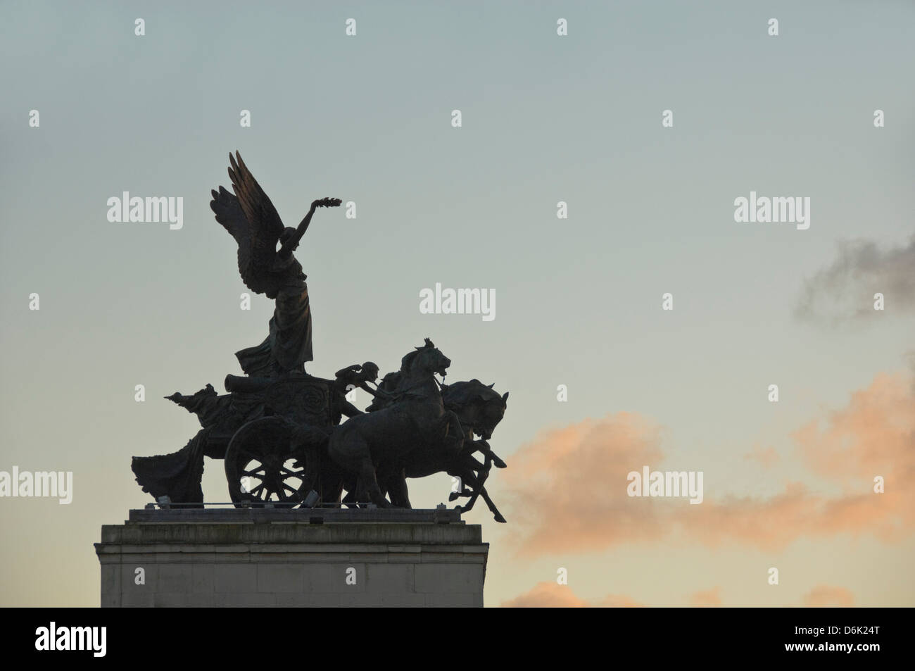 Detail of Wellington Arch, Hyde Park Corner, London, England, United Kingdom, Europe Stock Photo