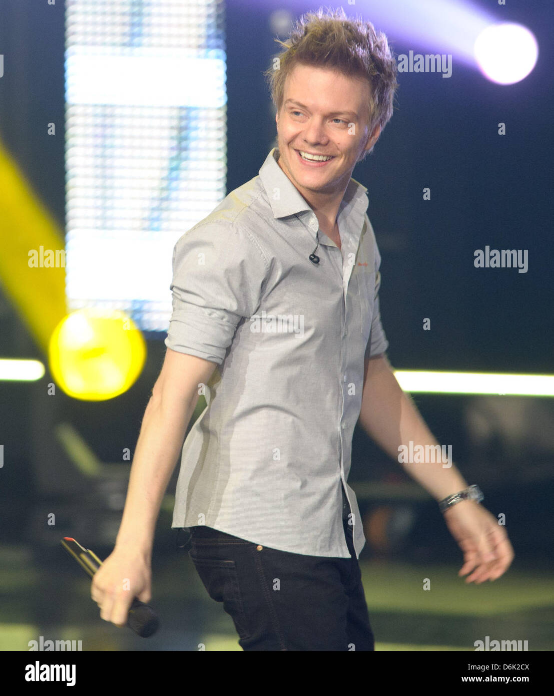 Brazilian pop singer Michel Telo performs at the show 'Can you take a  joke?' of German boradcaster ARD at the fairground Friedrichshafen,  Germany, 10 March 2012. Photo: Tobias Kleinschmidt Stock Photo - Alamy