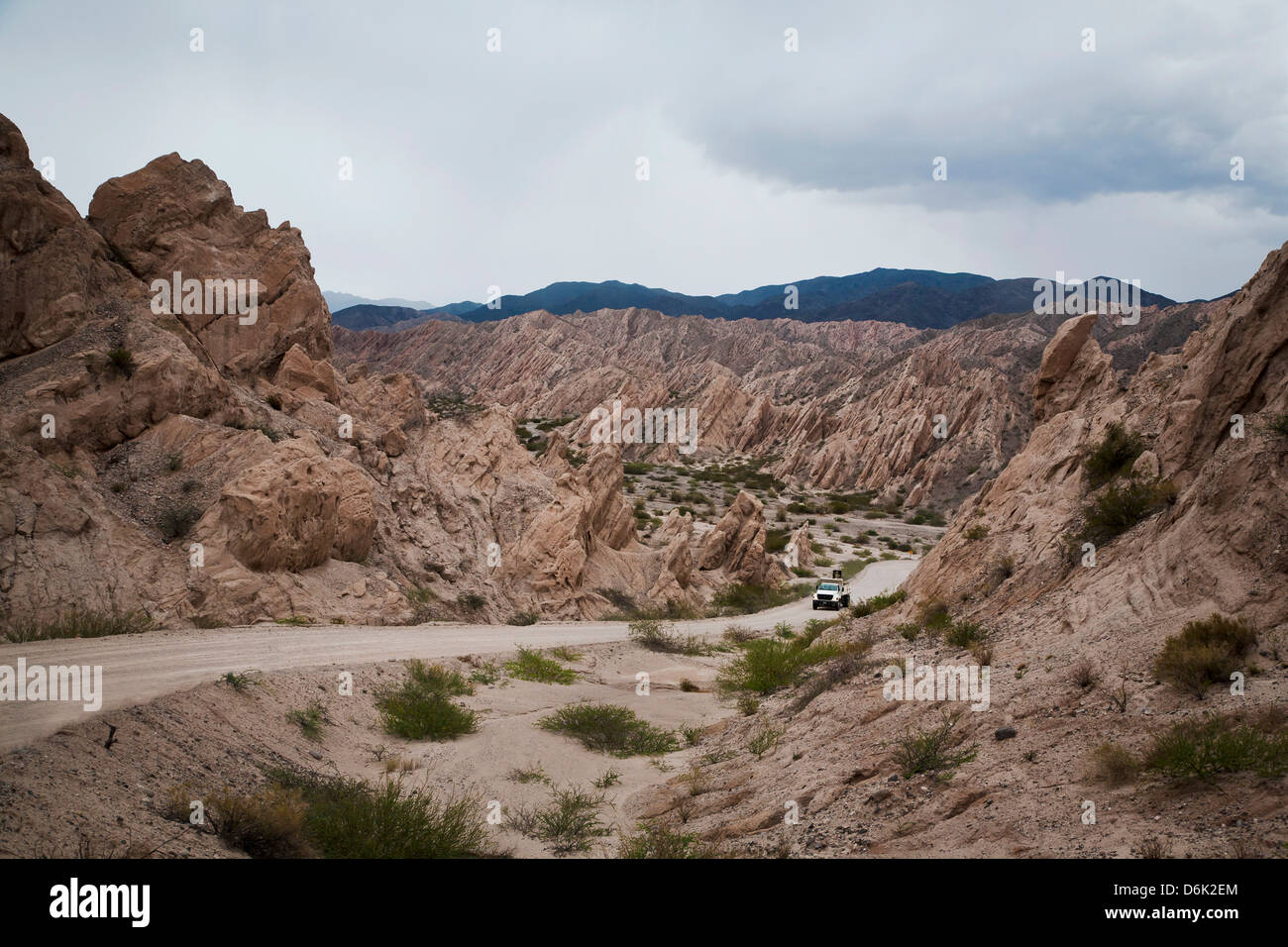 Landscape in Valles Calchaquies on the road between Cafayate and Cachi, Salta Province, Argentina, South America Stock Photo