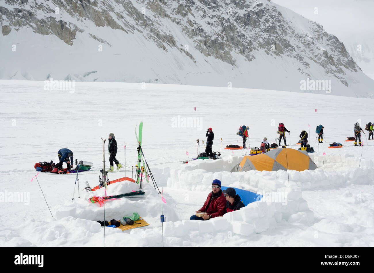 base camp, climbing expedition on Mt McKinley 6194m, Denali National