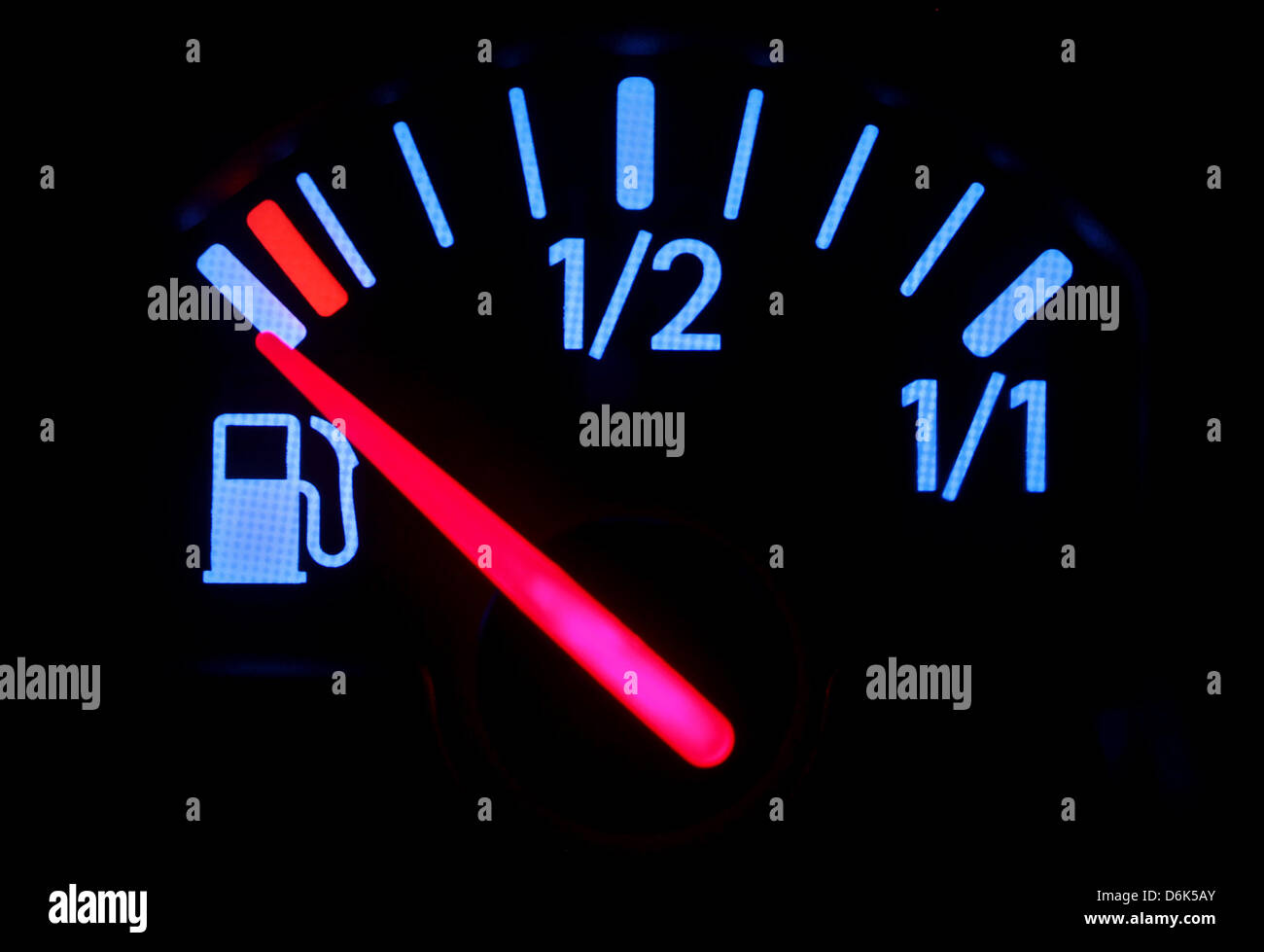 (file) - A dpa file picture dated 07 March 2011 shows a fuel gauge going on empty in Leipzig, Germany. Fear of rising fuel prices is widespread in germany. Photo: Jan Woitas Stock Photo