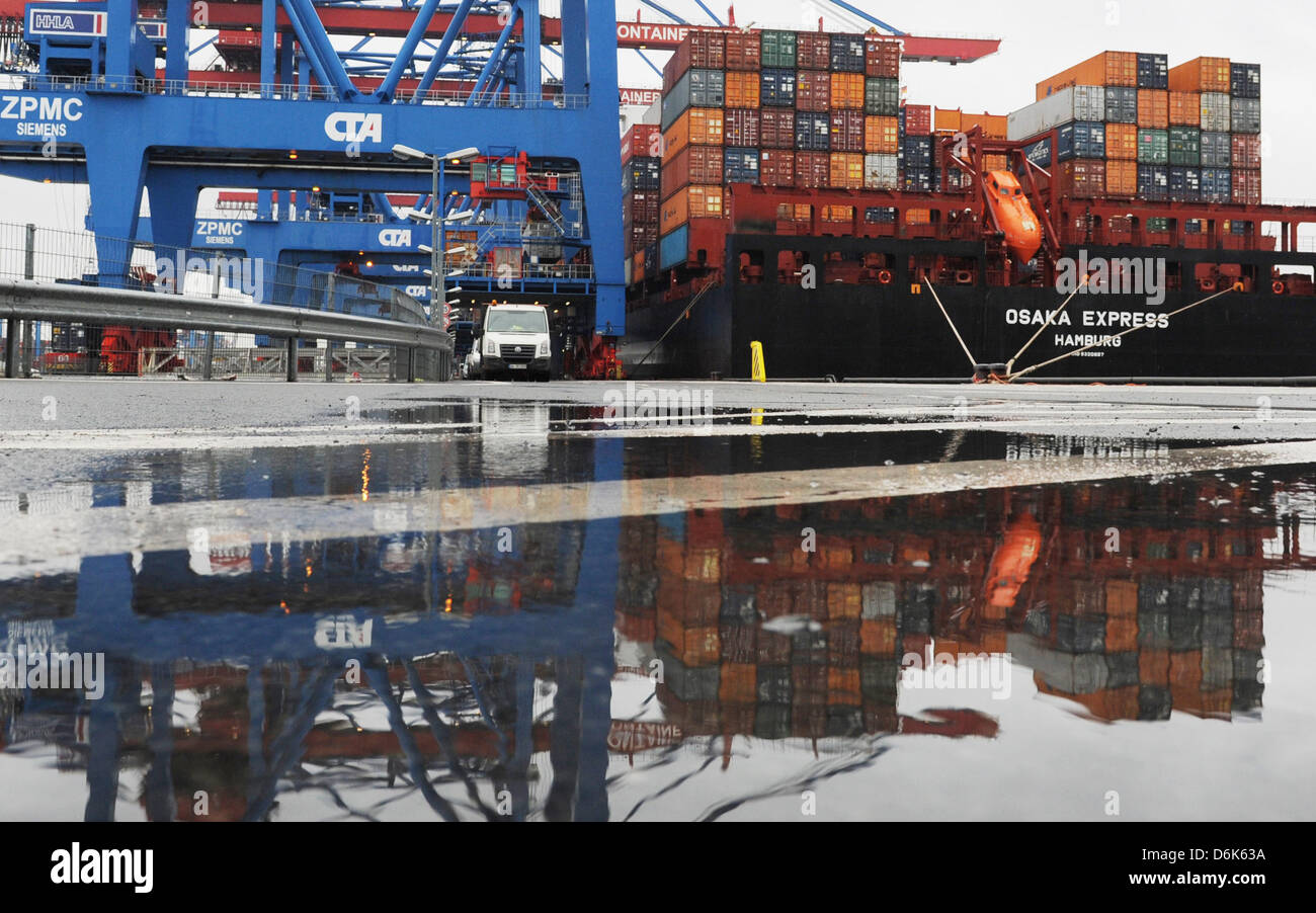 A container ship 