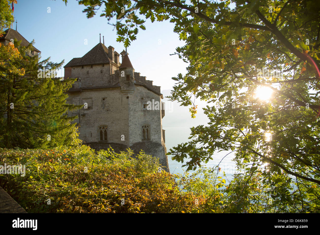 The Castle of Chillon, on Lake Geneva, Montreux, Canton ...
