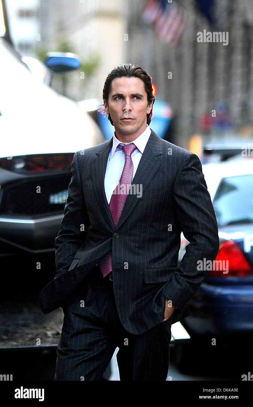 Christian Bale on the latest Batman film set 'The Dark Knight Rises' New  York City, USA - 28.10.11 Stock Photo - Alamy