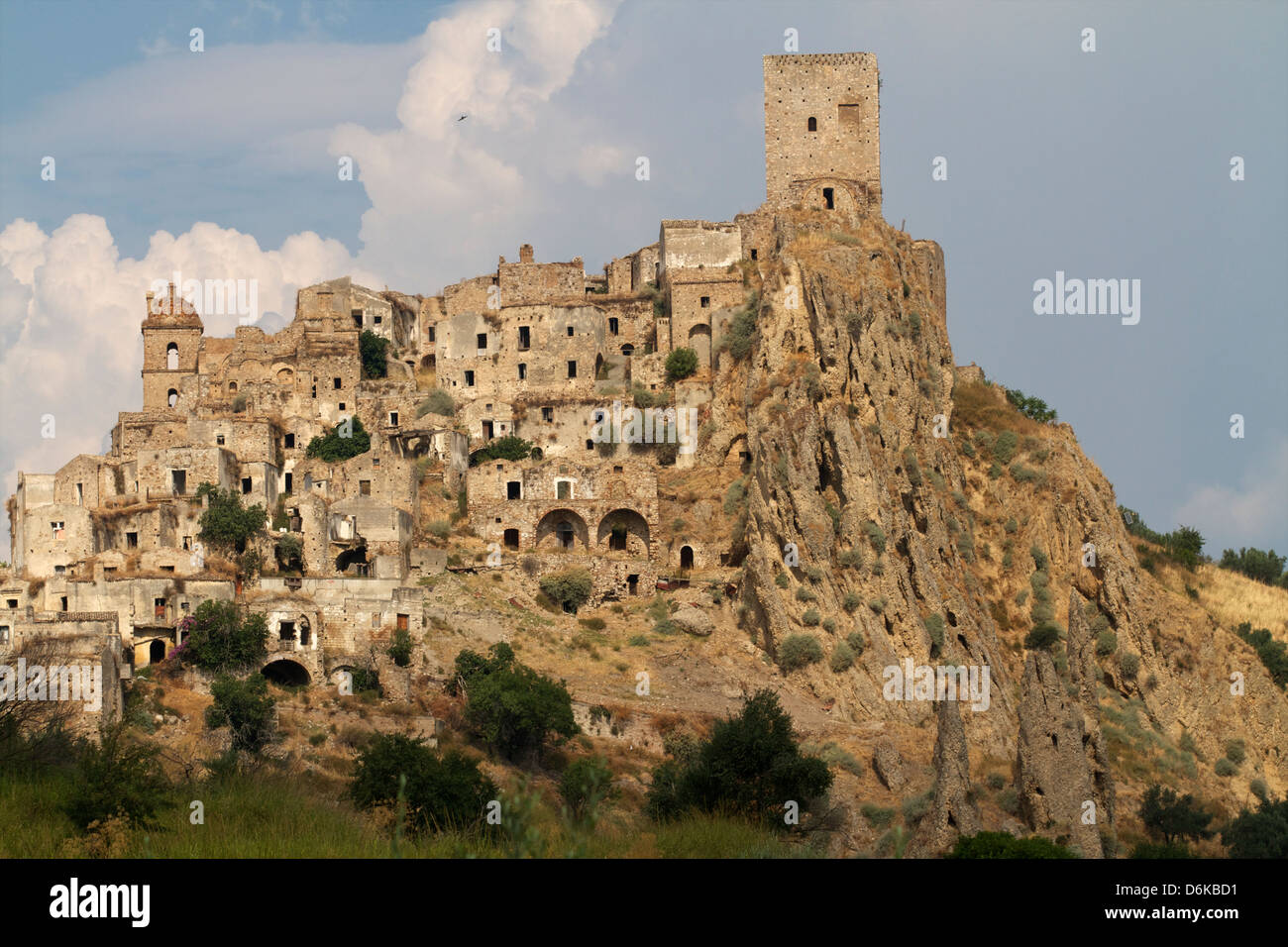The deserted village of Craco, close to Matera, Basilicata, Italy, Europe Stock Photo