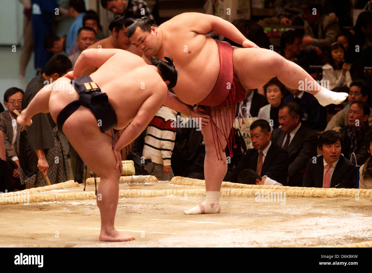 Sumo wrestling competition at the Kokugikan stadium, Tokyo, Japan, Asia Stock Photo