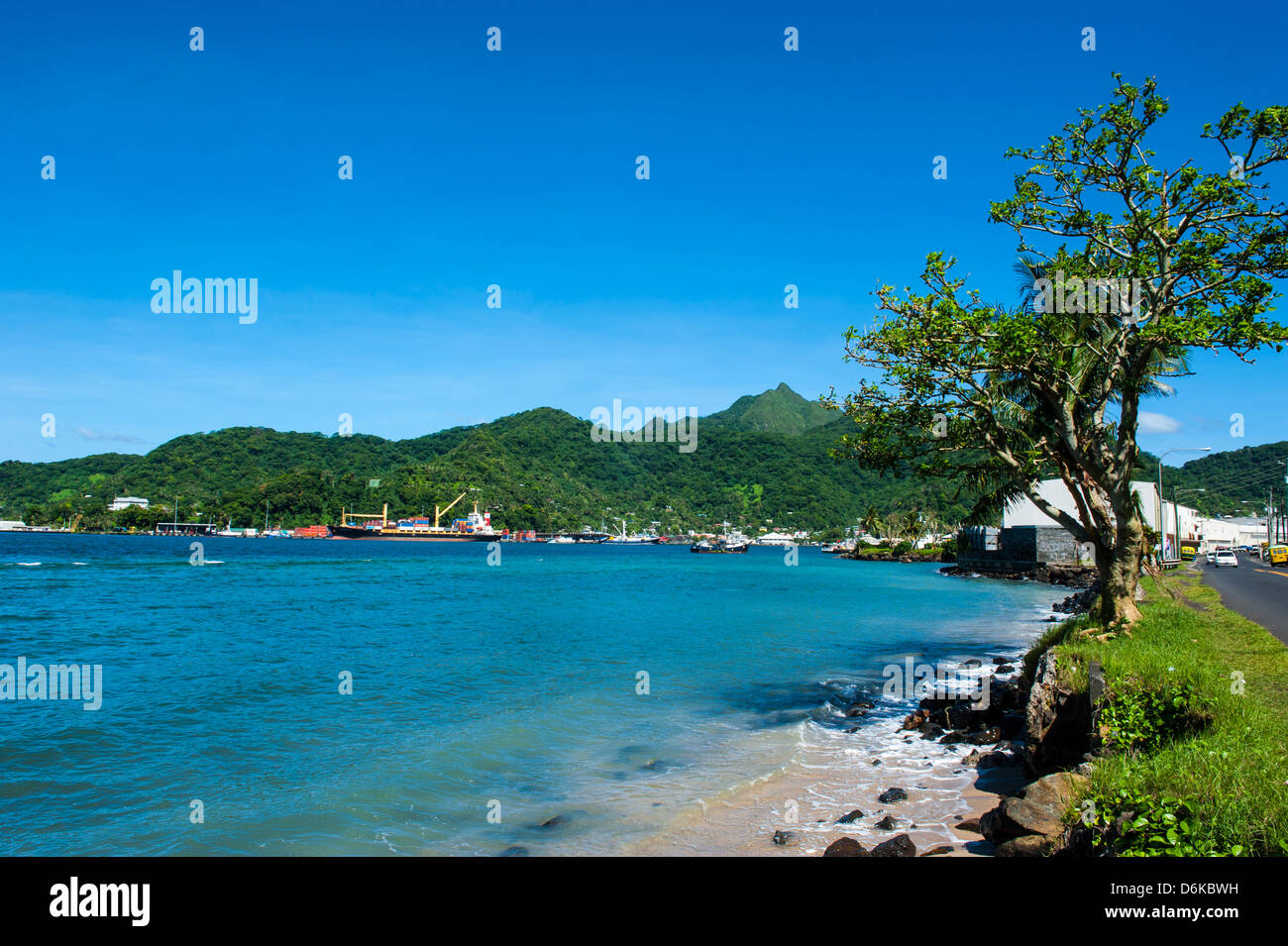 The Pago Pago harbour on Tutuila Island, American Samoa, South Pacific, Pacific Stock Photo