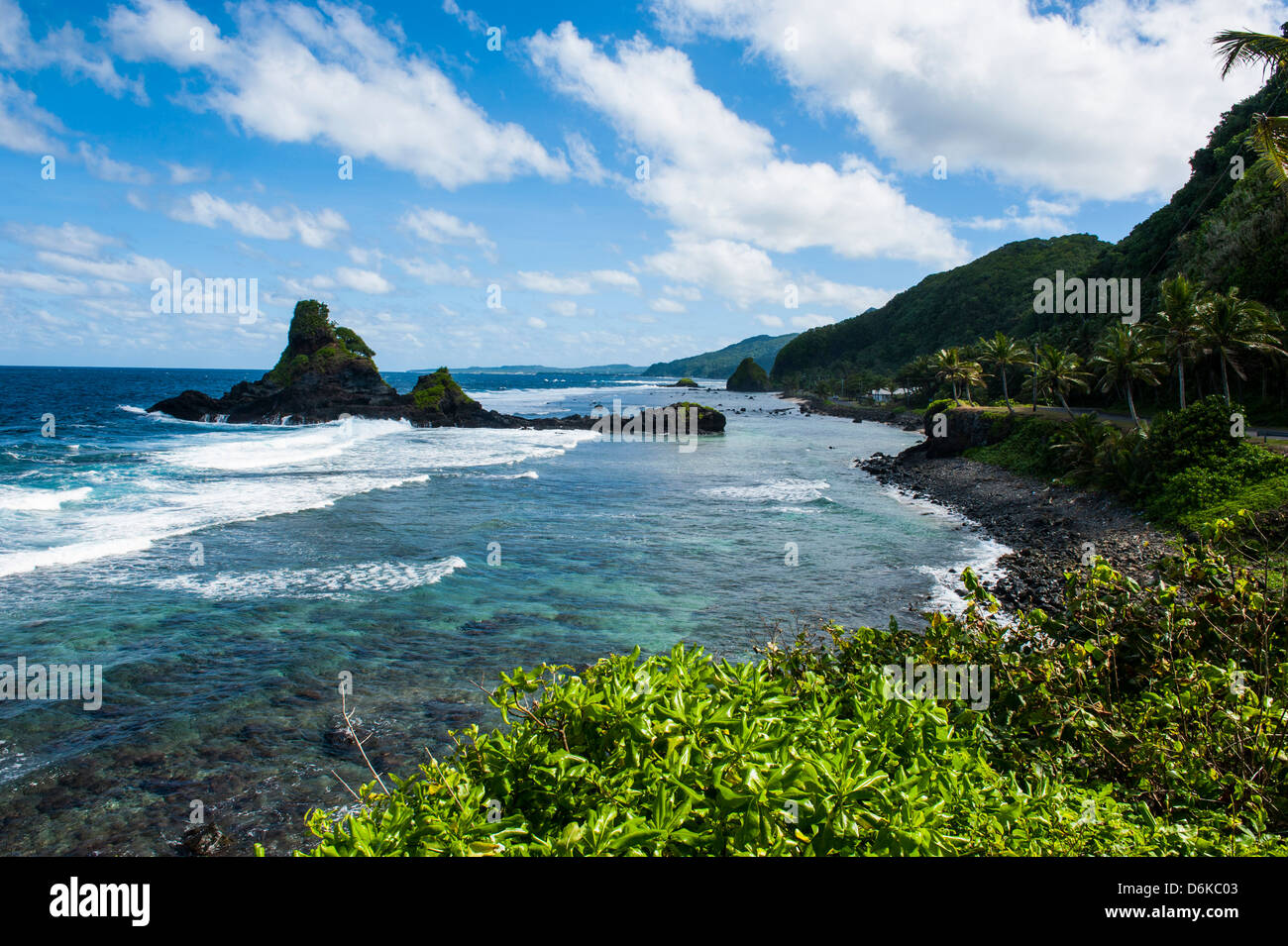 East Coast of Tutuila Island, American Samoa, South Pacific, Pacific Stock Photo