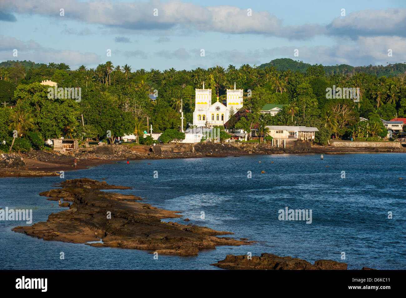 Church in the tropical surroundings, Tutuila Island, American Samoa