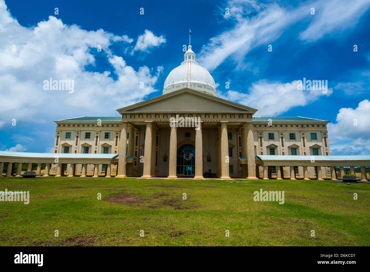 Parliament building of Palau on the Island of Babeldoab, Palau, Central Pacific, Pacific Stock Photo
