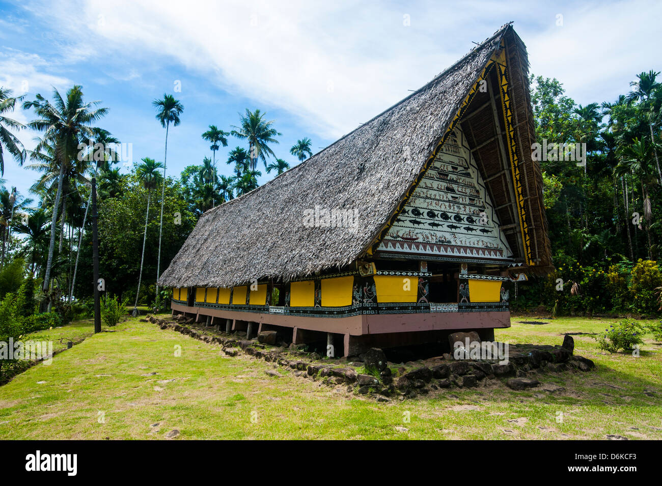 Oldest Bai of Palau, a house for the village chiefs, Island of Babeldoab, Palau, Central Pacific, Pacific Stock Photo