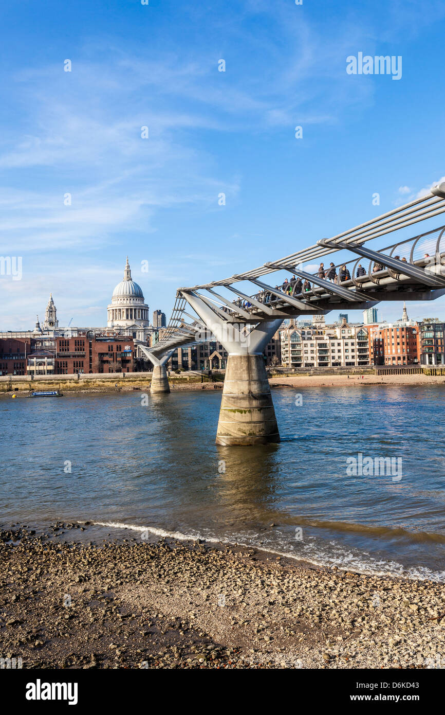 Millennium Bridge, London, England, UK Stock Photo