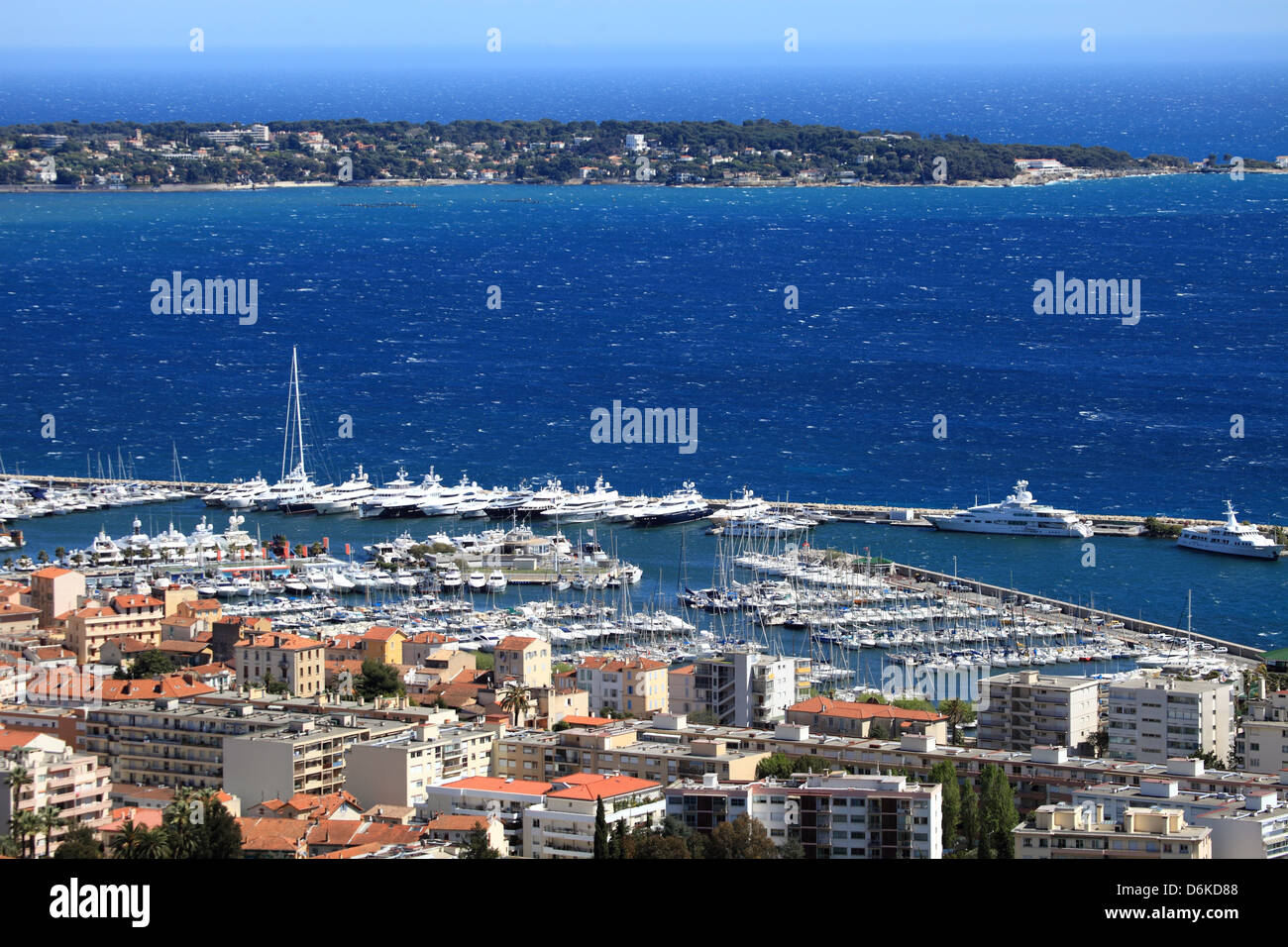 Top view above the city of Golfe Juan Stock Photo Alamy