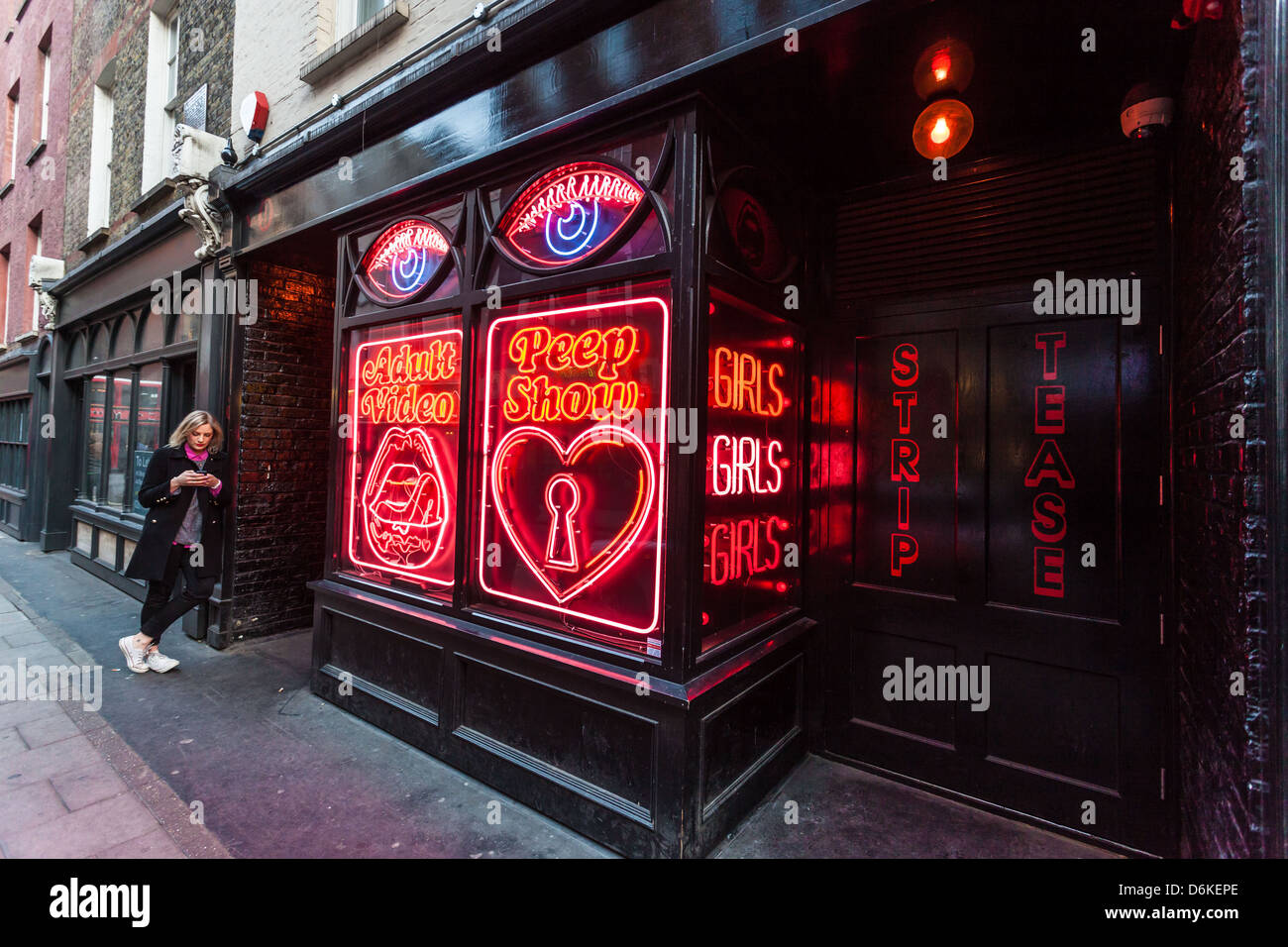 La Bodega Negra, Mexican restaurant and bar, misleading shopfront, Soho, London, England, UK. Stock Photo