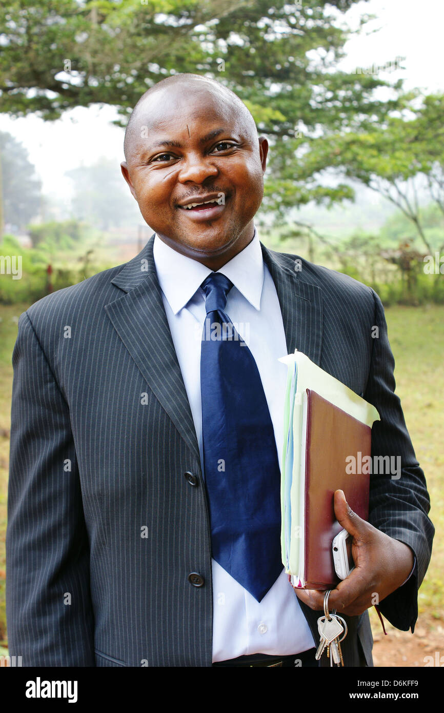 African business man in suit. Stock Photo