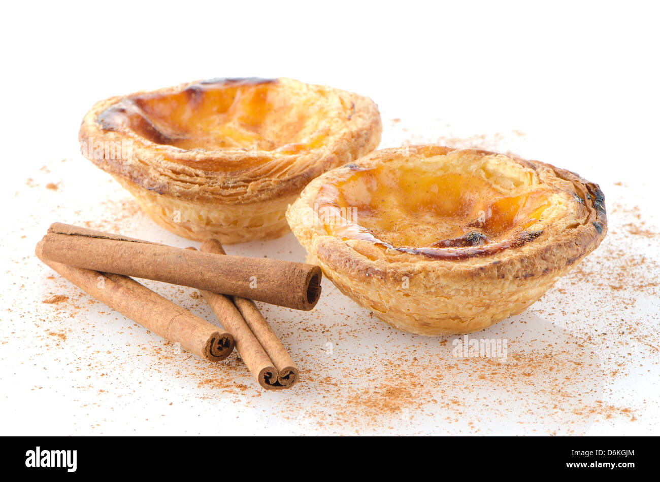 Pasteis de nata, typical pastry from Lisbon Portugal, isolated on