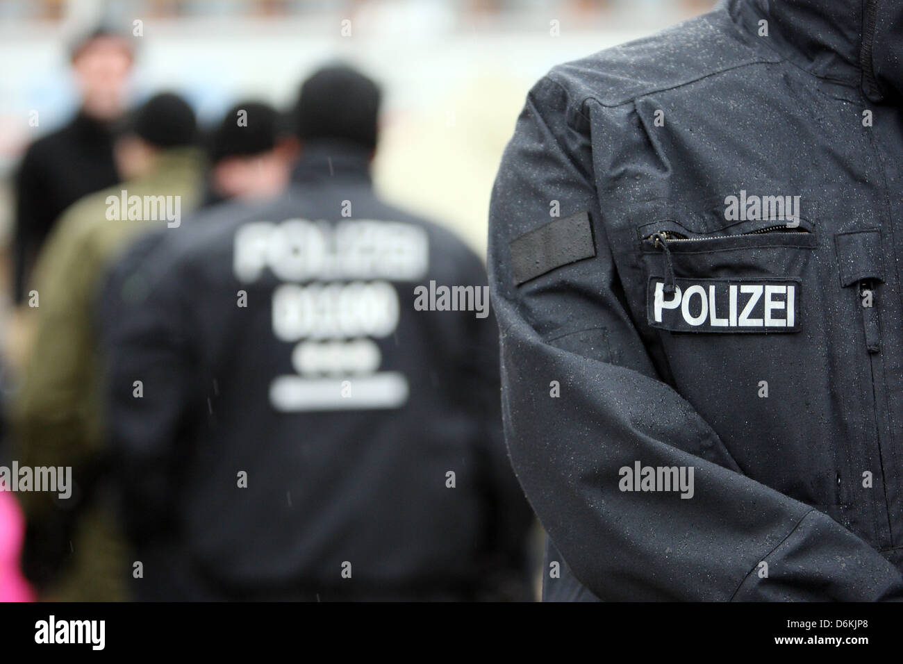 Berlin, Germany, police deployment in the eviction of the Occupy camps on the federal press beach Stock Photo