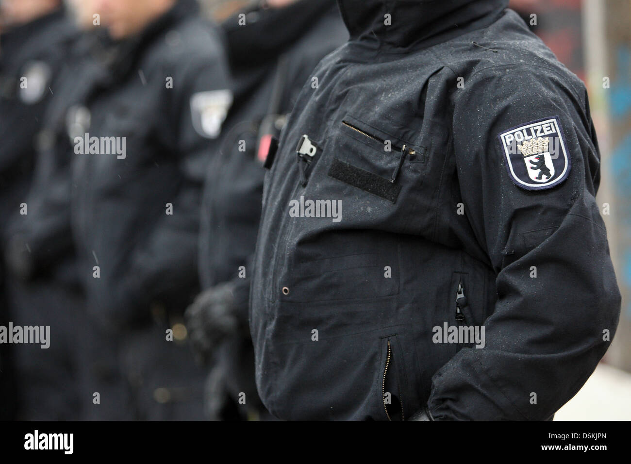 Berlin, Germany, police deployment in the eviction of the Occupy camps on the federal press beach Stock Photo