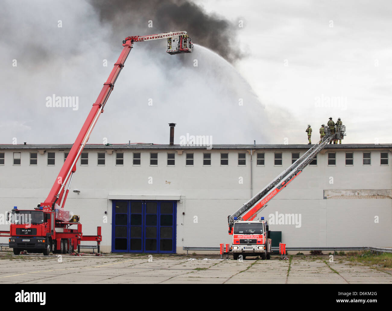 Berlin, Germany, extinguishing the fire works in Berlin-Siemens City Stock Photo