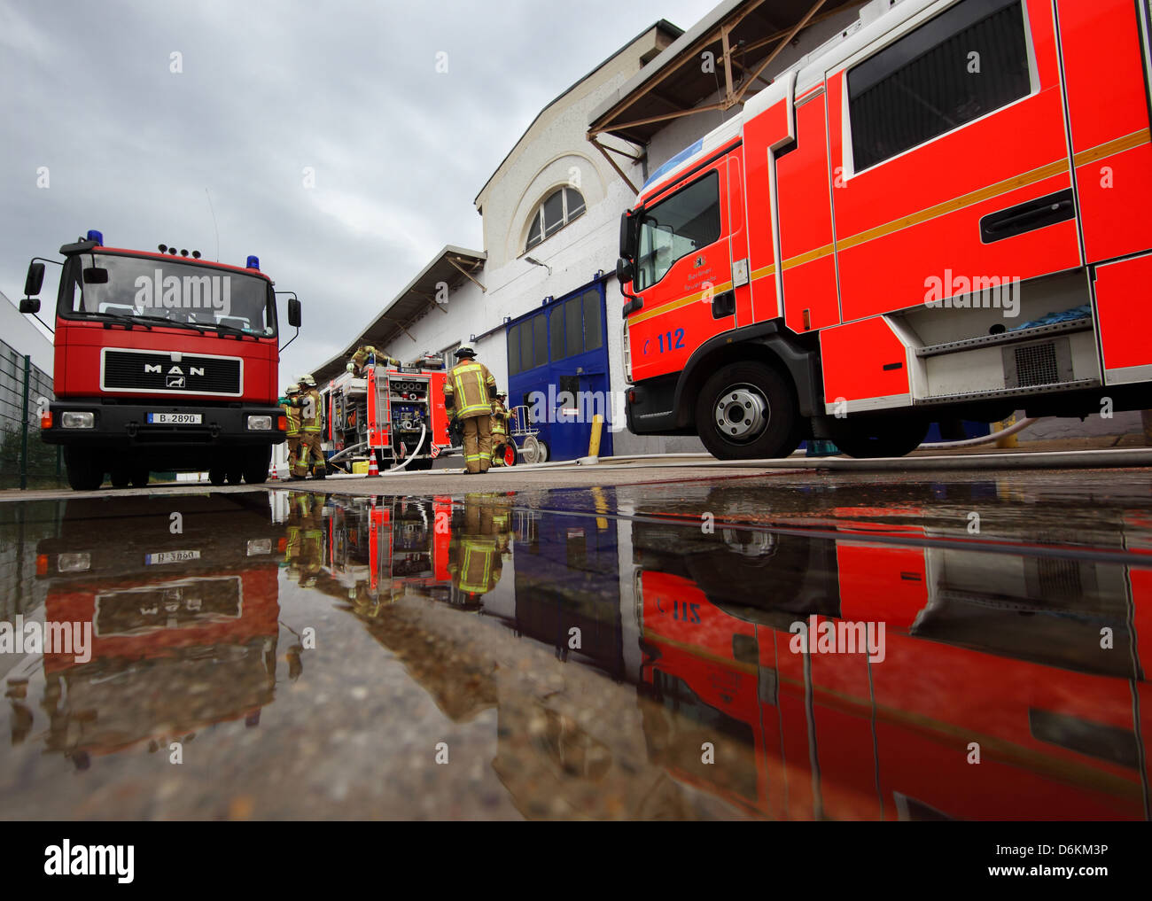 Berlin, Germany, Einsatfahrzeuge the Berlin Fire Department in Berlin-Siemens City Stock Photo