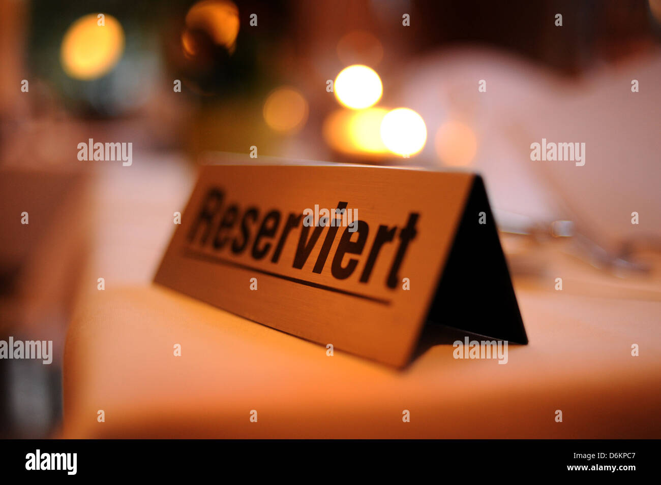 Berlin, Germany, Reserved sign in a restaurant Stock Photo