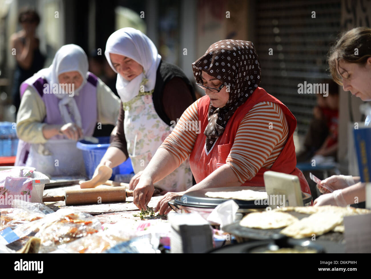 Berlin, Germany, Turkish women in the Myfest in Kreuzberg Stock Photo