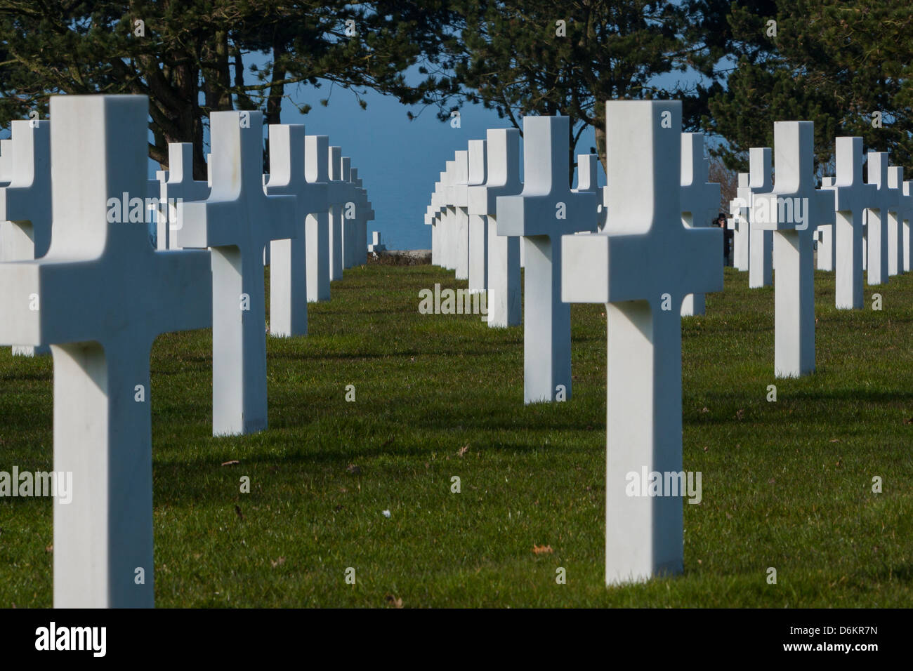 American Cemetery of second war (1939-1945), in Coleville-Sur-Mer, Normandy France Stock Photo