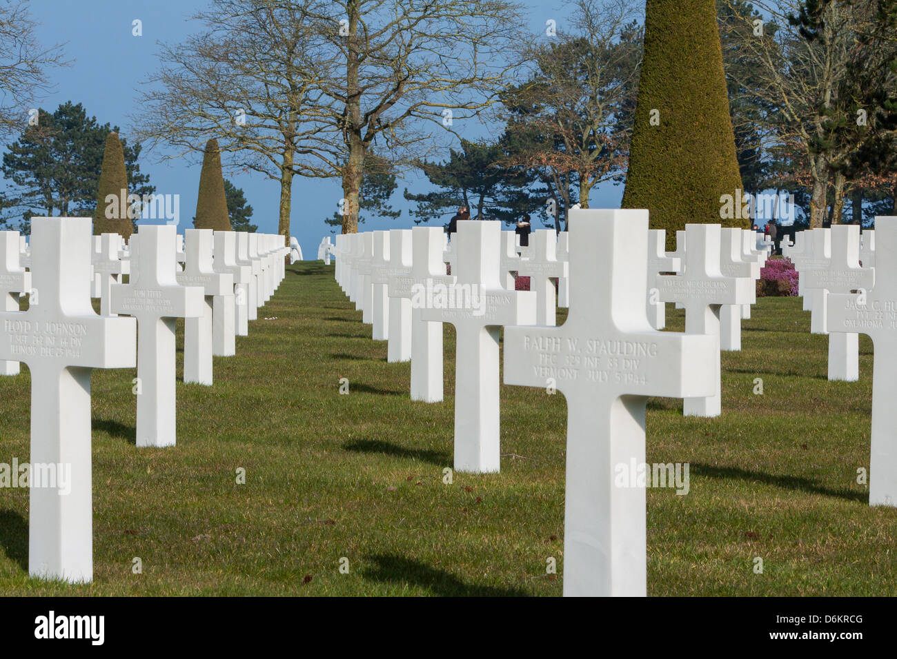 American Cemetery of second war (1939-1945), in Coleville-Sur-Mer, Normandy France Stock Photo