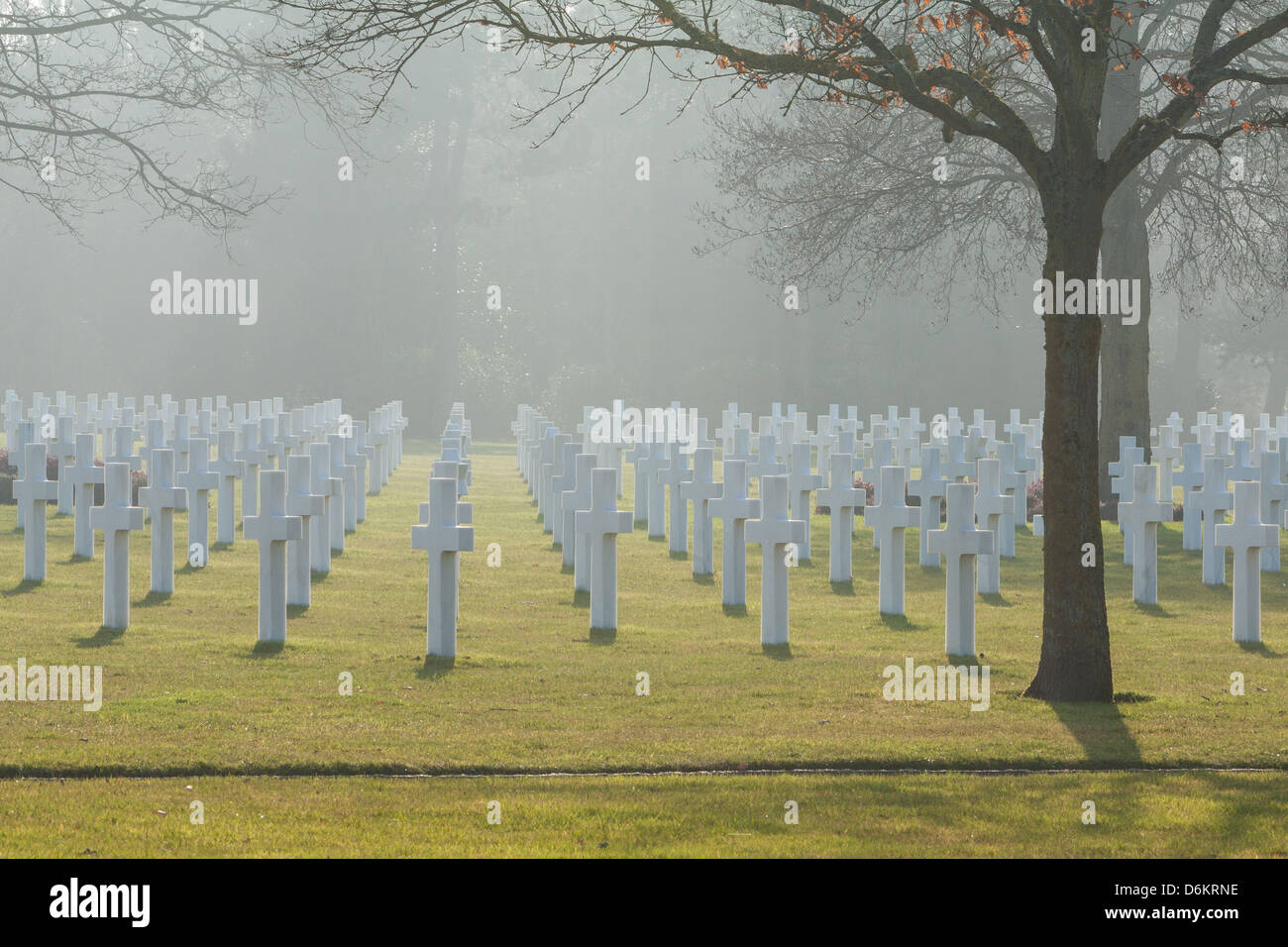 American Cemetery of second war (1939-1945), in Coleville-Sur-Mer, Normandy France Stock Photo