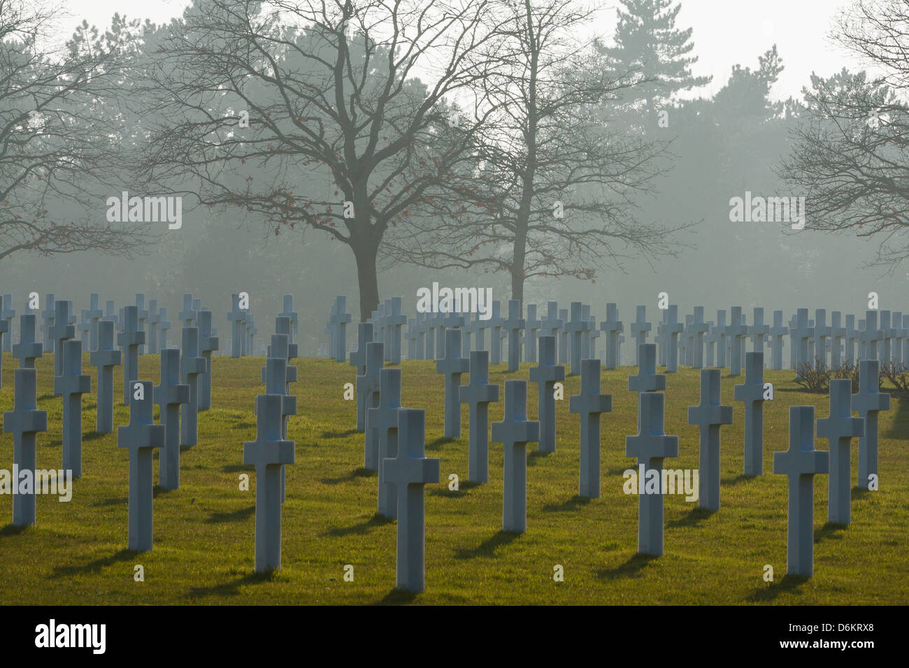 American Cemetery of second war (1939-1945), in Coleville-Sur-Mer, Normandy France Stock Photo