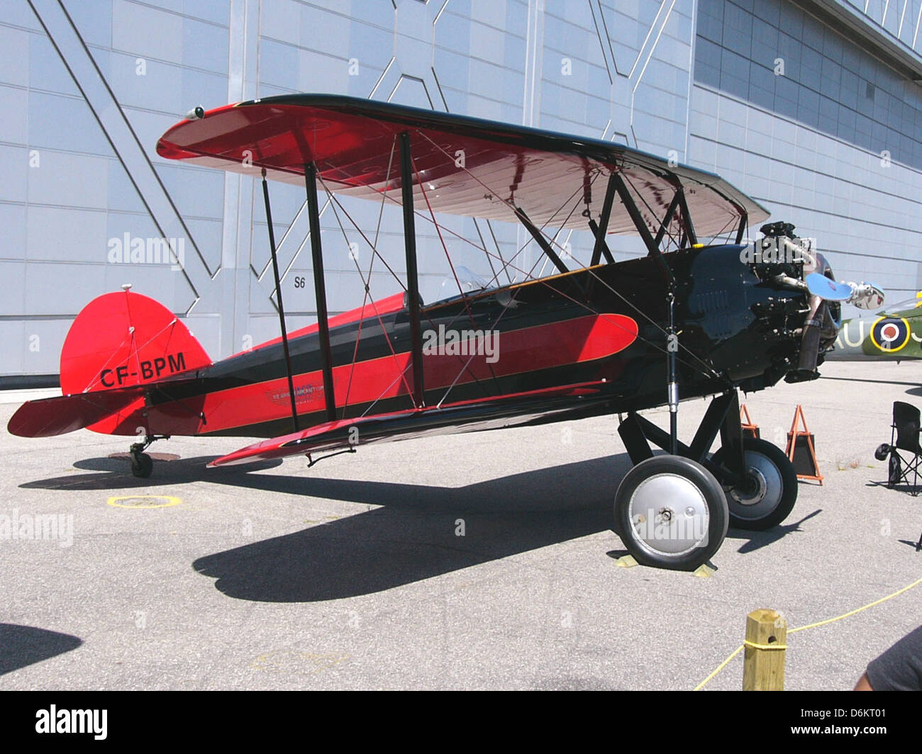 The Waco ATO CF-BPM is a vintage biplane known for its distinctive design and historical significance in early aviation. It was used for various flight activities during its operational years. Stock Photo
