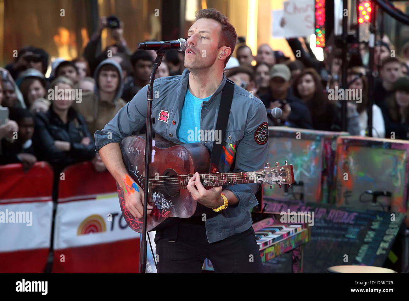Chris Martin Coldplay performing live on the 'Today' show as part of