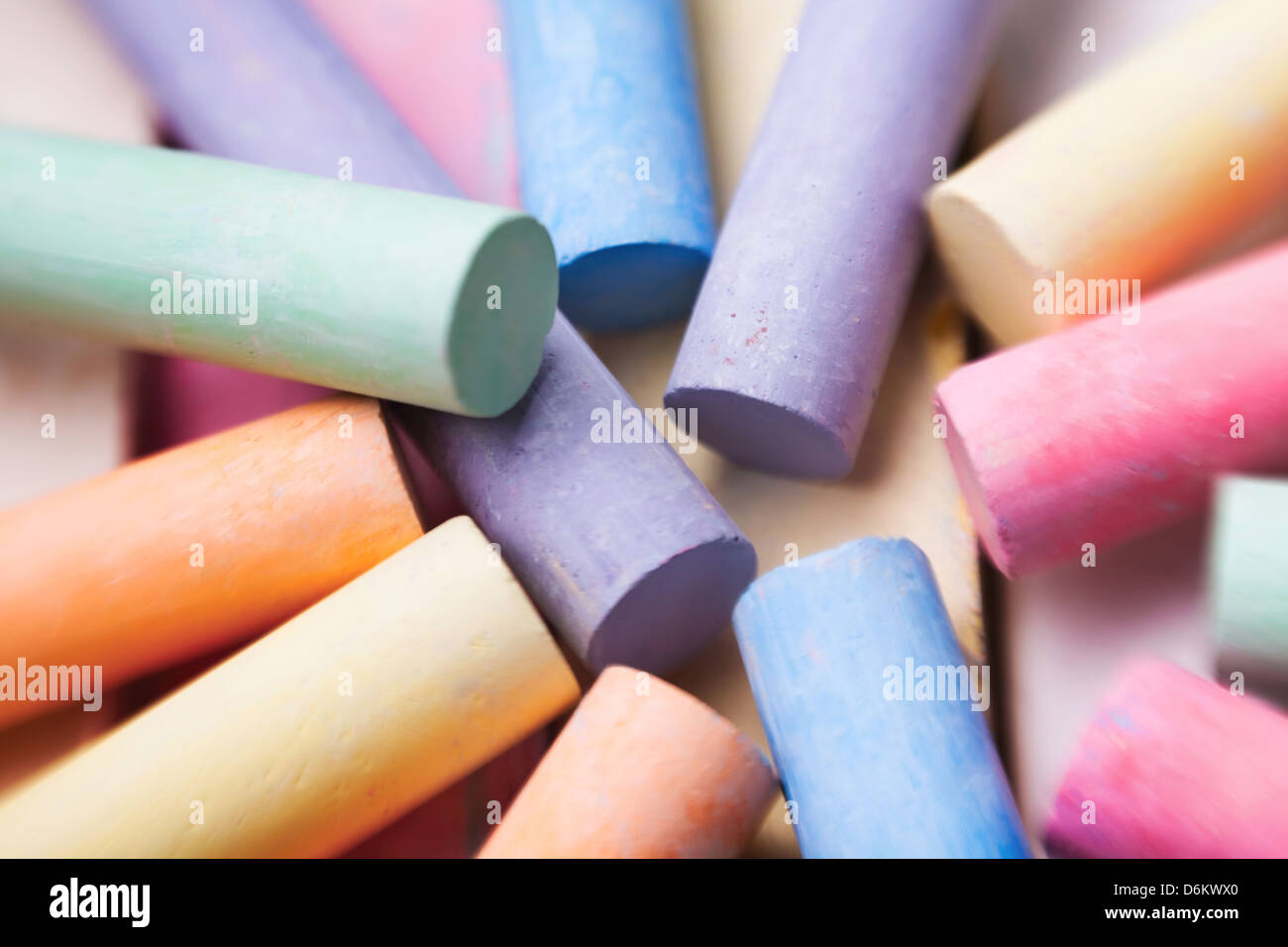 chalks pieces colorful full frame closeup Stock Photo