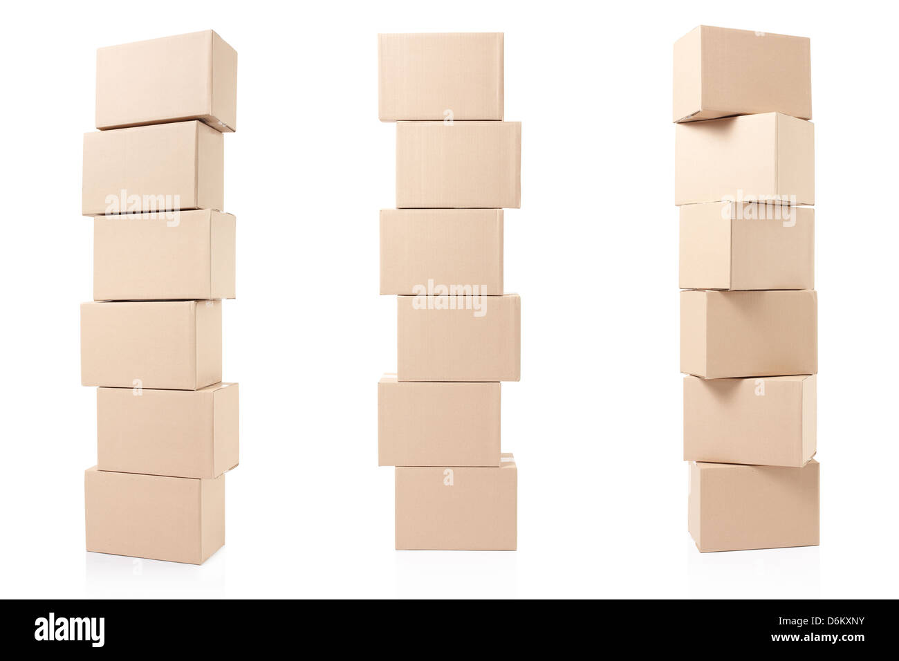 Cardboard box stack Stock Photo