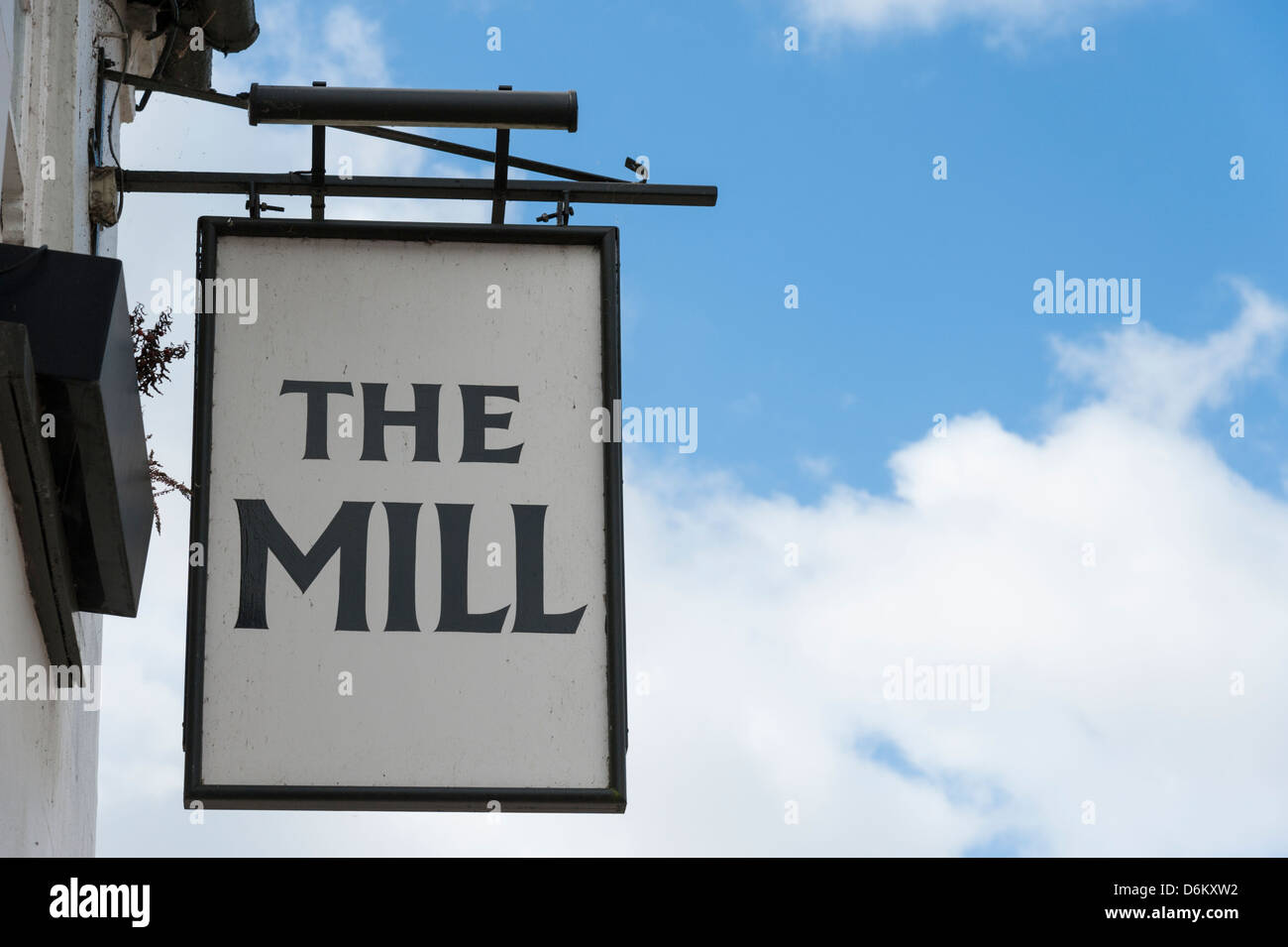 The sign for the Mill Pub, Mill Lane, Cambridge UK Stock Photo Alamy