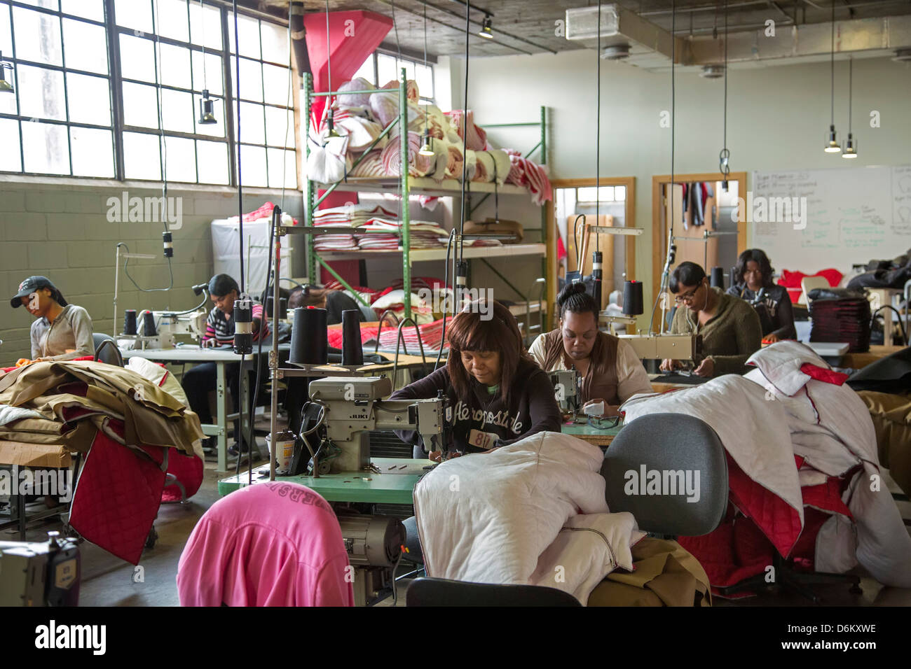 Formerly homeless women make coats that convert to sleeping bags for