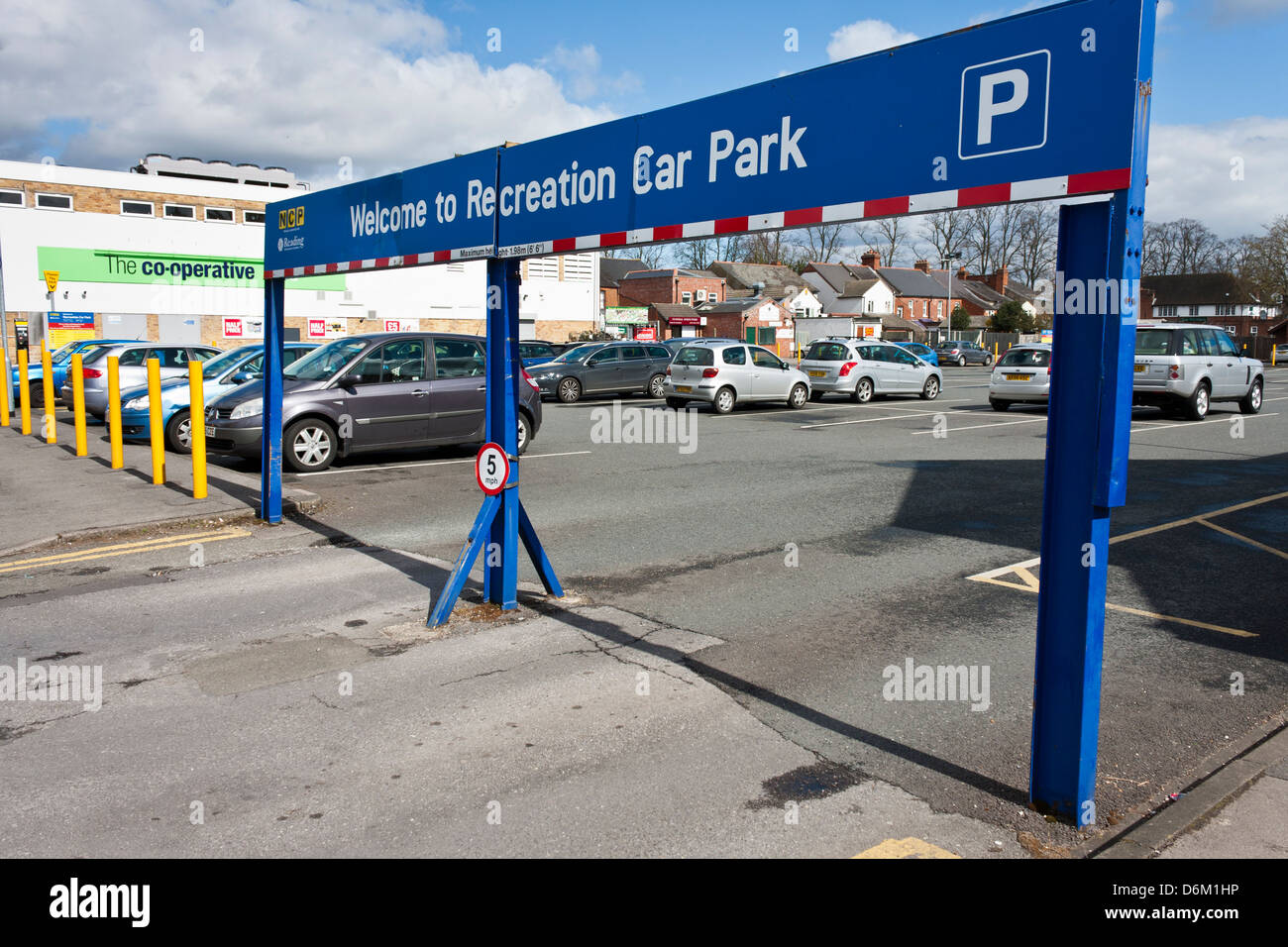 Entrance to a NCP Car Park in Tilehurst, Reading, Berkshire. Stock Photo