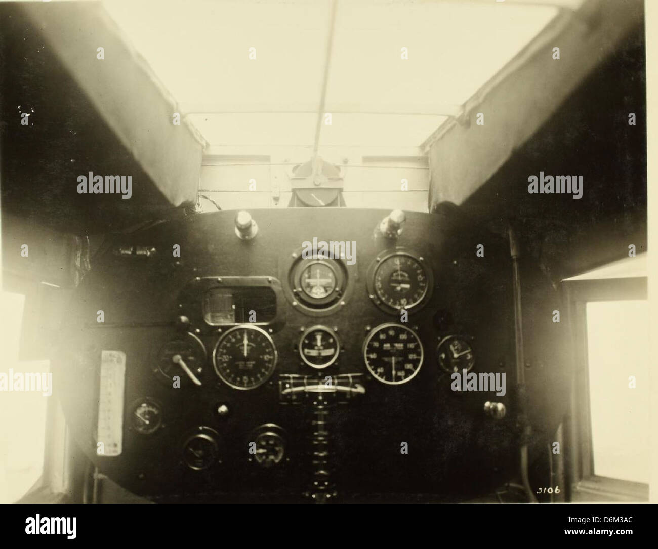 This image showcases an instrument panel from an early aircraft ...