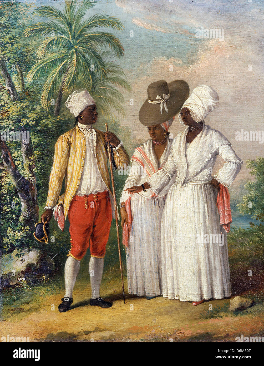 Agostino Brunias, Free West Indian Dominicans 1770 Oil on canvas. Yale Center for British Art, New Haven, Connecticut, USA Stock Photo