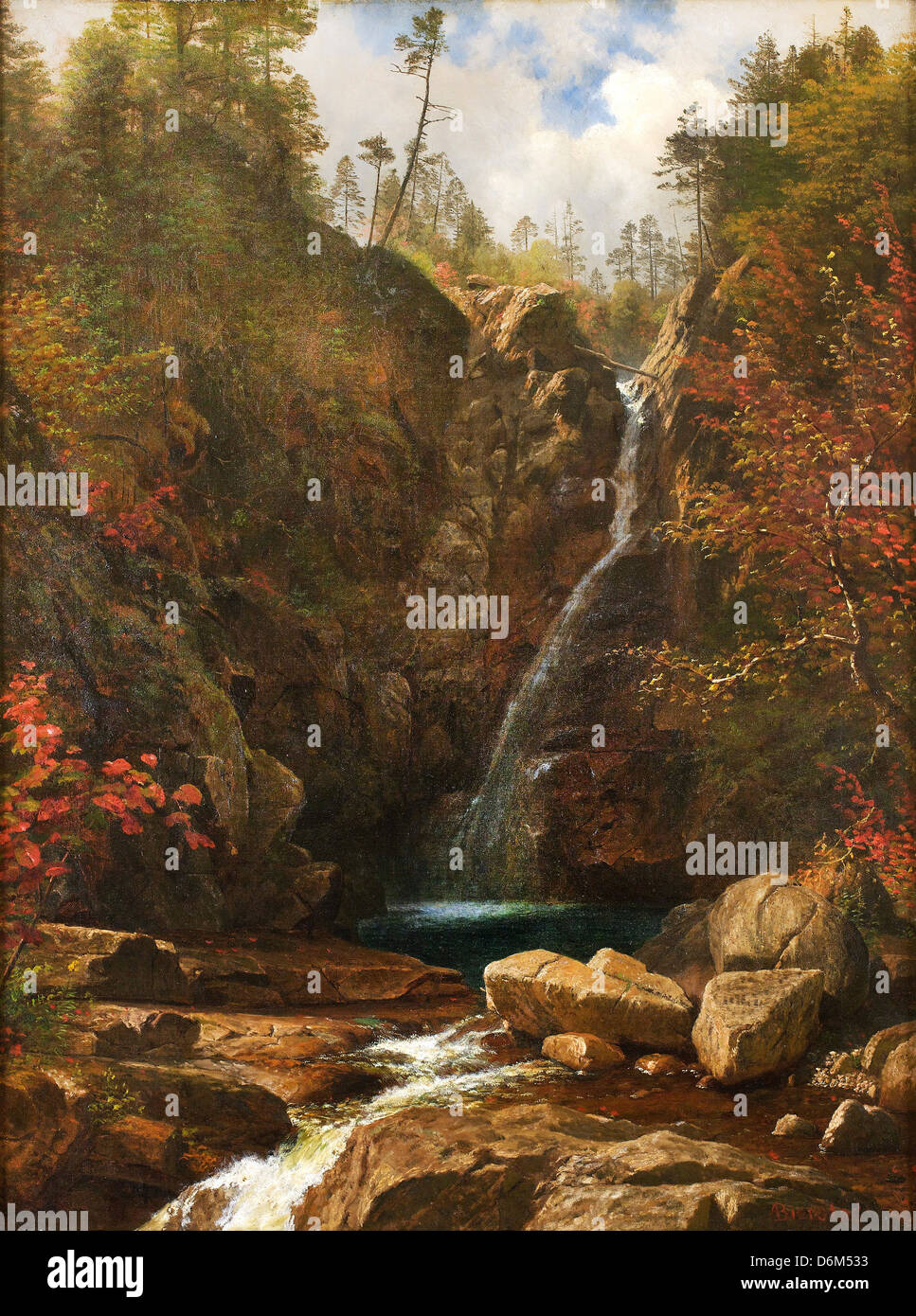 Albert Bierstadt, Glen Ellis Falls 1869 Oil on canvas. Zimmerli Art Museum at Rutgers University, New Brunswick, New Jersey, USA Stock Photo