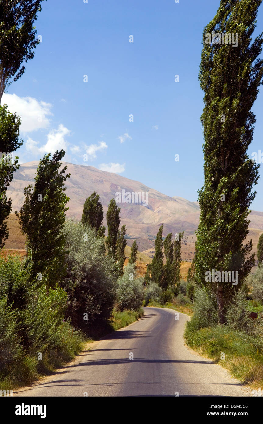 Road in Nemrut Mountain National Park, Turkey Stock Photo