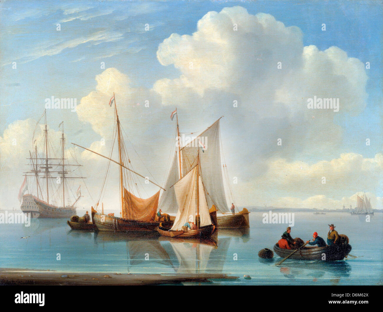 William Anderson, Dutch Sailing Vessels 1814 Oil on panel. Yale Center for British Art, Haven, Connecticut, USA Stock Photo