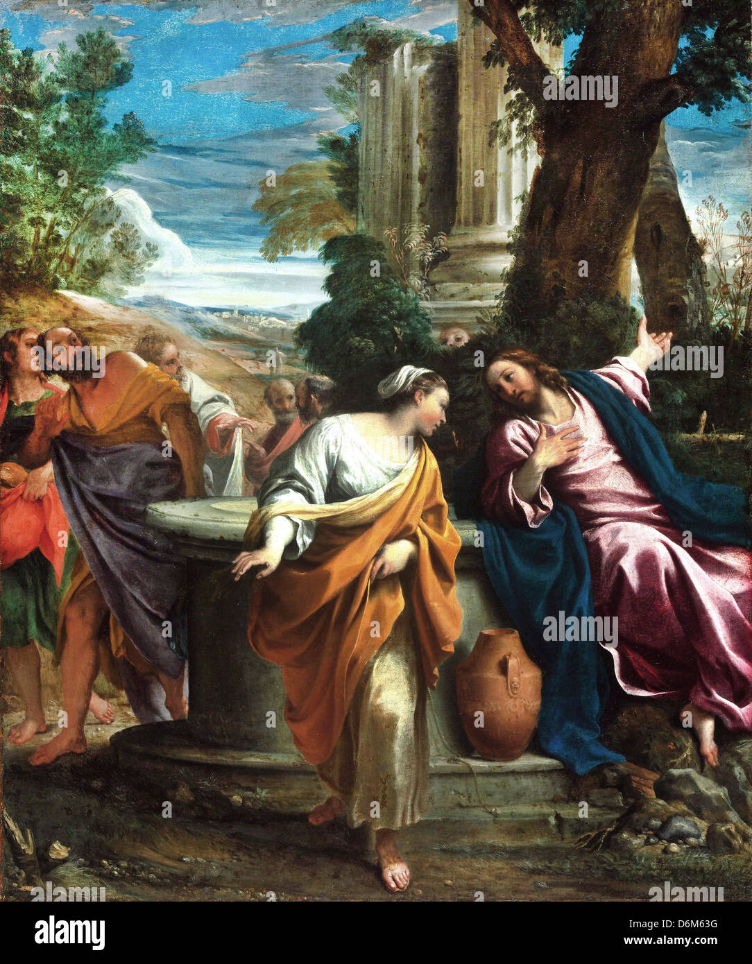 Annibale Carracci, Christ and the Samaritan Woman 1595-1597 Oil on canvas. Museum of Fine Arts, Budapest Stock Photo