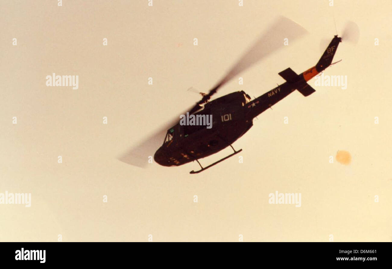 The Bell UH-1N Twin Huey, a versatile helicopter used by the U.S. Navy ...