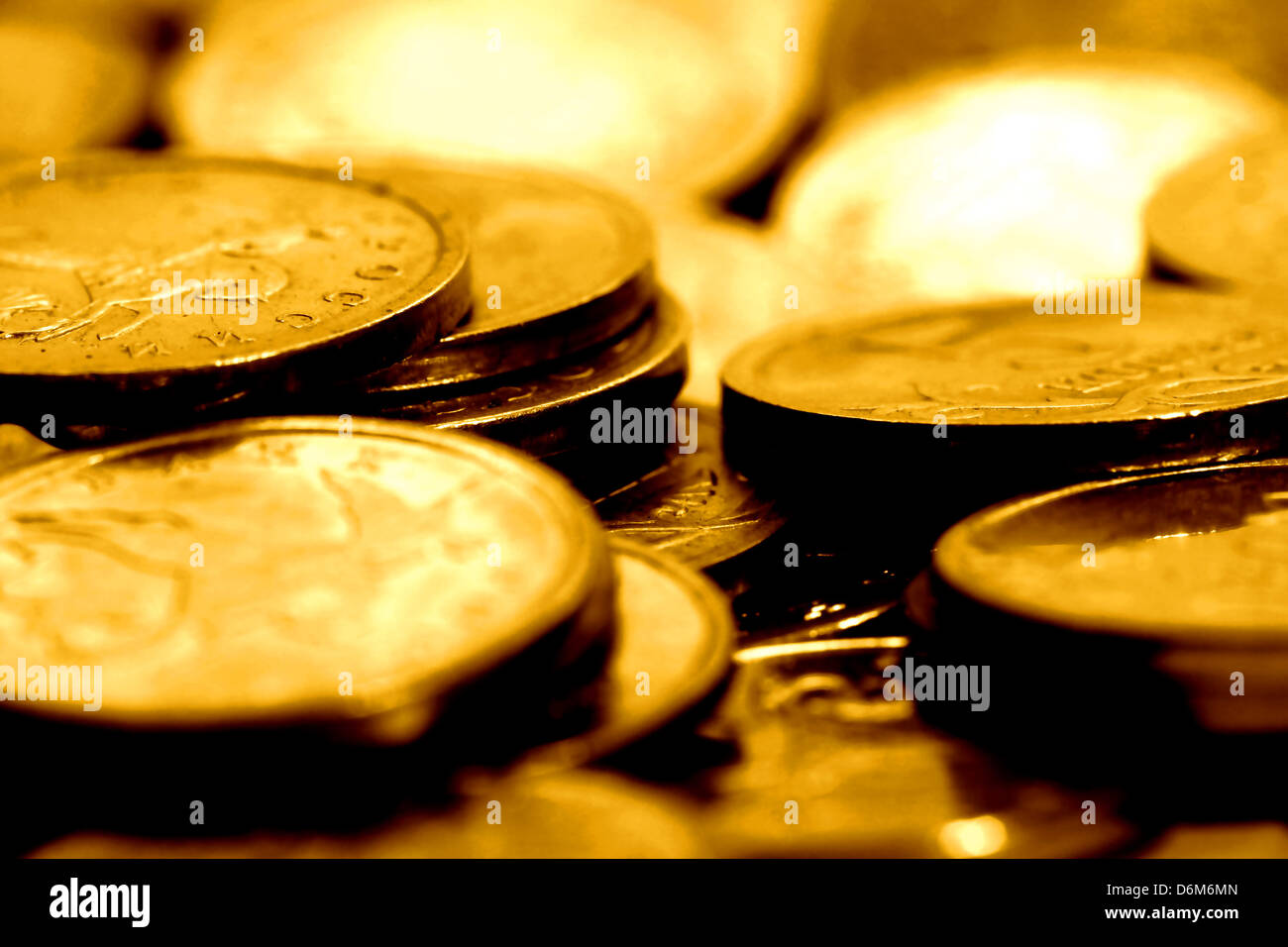 coins background macro close up Stock Photo