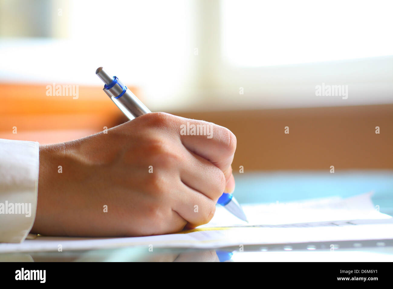 pen work hand work background Stock Photo Alamy