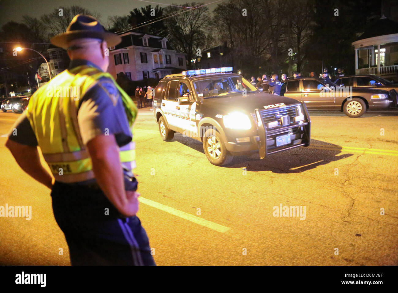 April 19, 2013 Watertown, Massachusetts, U.S.A Crowds are full of