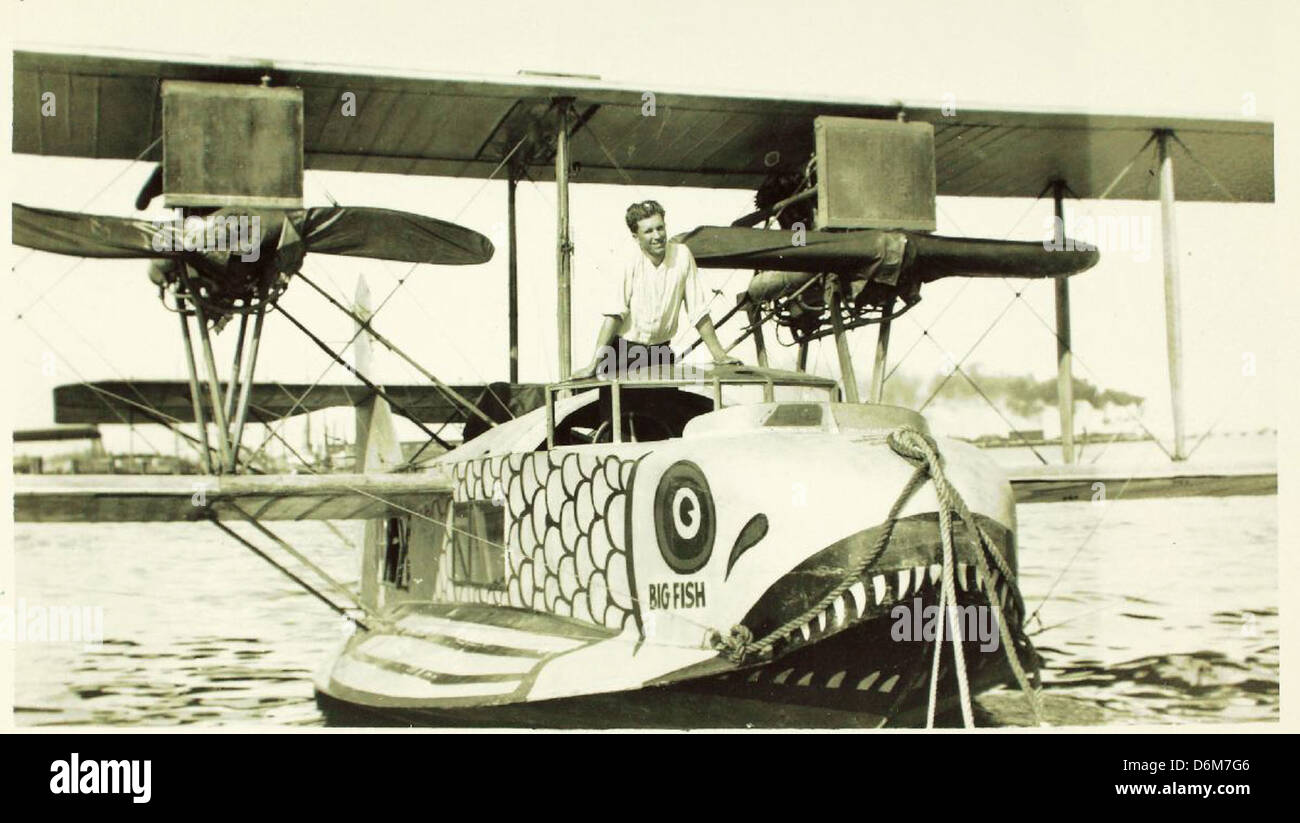 The Harold Kantner Special Collection includes a photograph of the America Trans Oceanic Company’s flying boat, *The Big Fish*, which was powered by a Curtiss H-16 engine and used for long-distance air travel across the Atlantic. Stock Photo